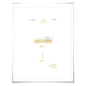 Hair Comb Gold Foil Patent Illustration. 7 Foil Colours. Beauty Salon Art Print. Hairdresser Poster.
