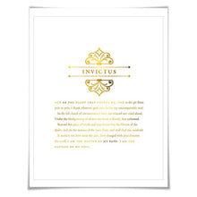 Invictus Gold Foil Print. 7 Foil Colours. Graduation Gift. Inspirational Motivational Poster. Master of my Fate