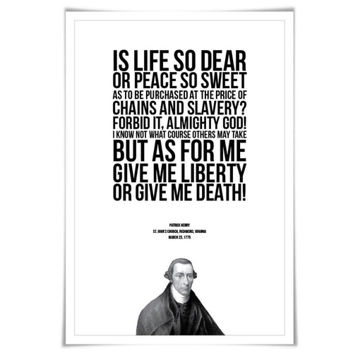 Patrick Henry Give me Liberty Give me Death Speech Art Print. 5 Sizes. American History