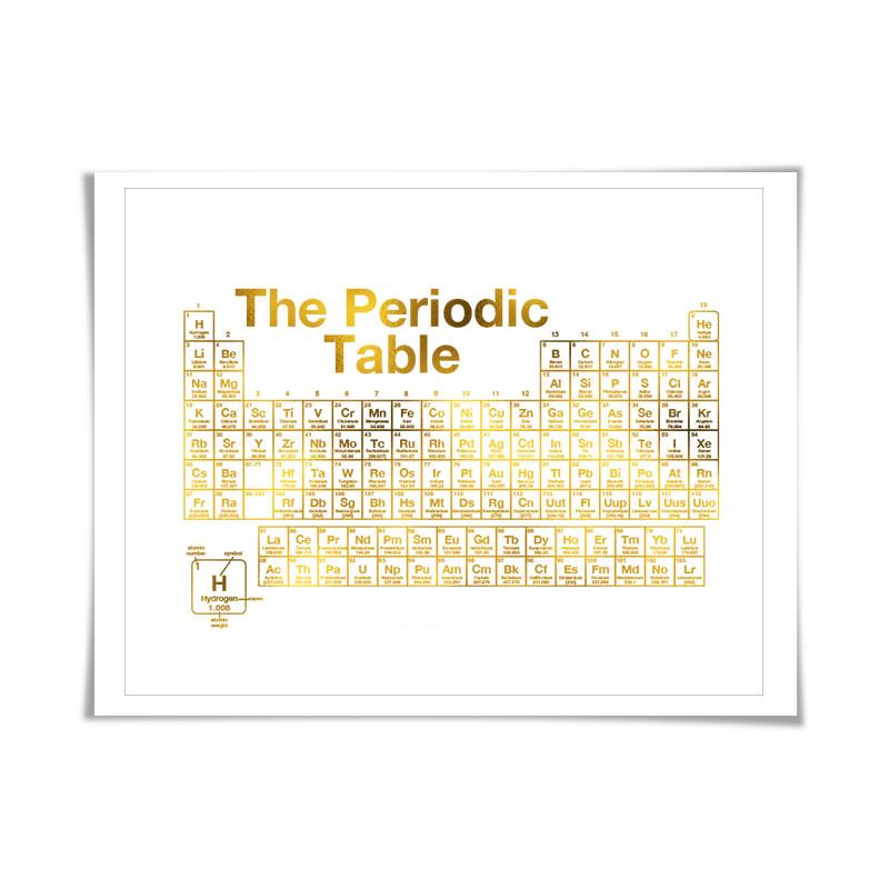 Periodic Table of the Elements Gold Foil Print. 7 Foil Colours. Science Poster. Chemistry School Education Classroom