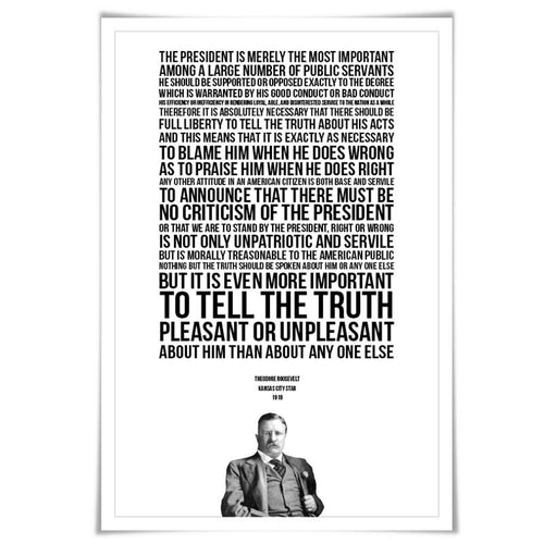 Theodore Roosevelt Presidential Criticism Essay. 4 Sizes. American History. Patriotism Quote. Loyalty US Treason