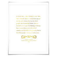 Susan B. Anthony Speech Quote Gold Foil Art Print. 7 Foil Colours. Political Art. Women's Rights. Protest Poster