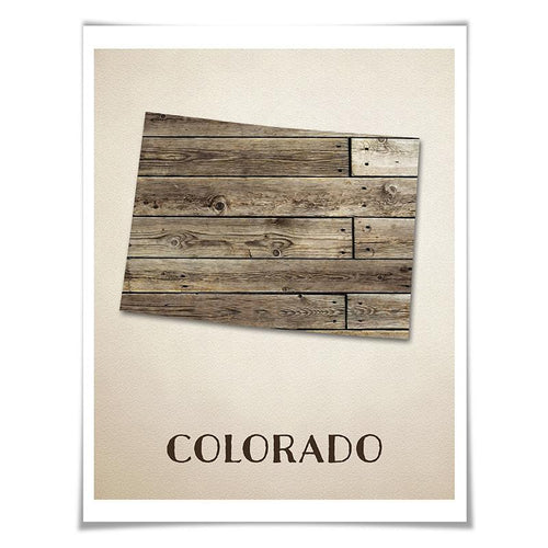 Colorado Map Art Print. 5 Sizes. Travel Poster. Custom State. USA Map. Rustic Art Home Decor.