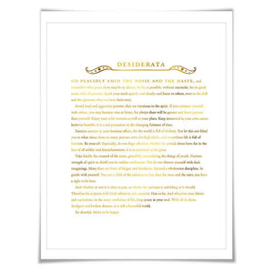 Desiderata Gold Foil Art Print. 7 Foil Colours. Graduation Gift. Inspirational Motivational Poster. Literary Quote