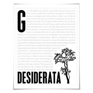 Desiderata by Max Ehrmann Literary Art Print. 4 Sizes. Inspirational Art, Motivational Print