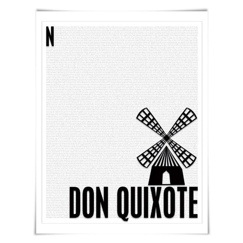Don Quixote by Miguel de Cervantes. Literary Art Print. 4 Sizes. Literature Poster. Book Art