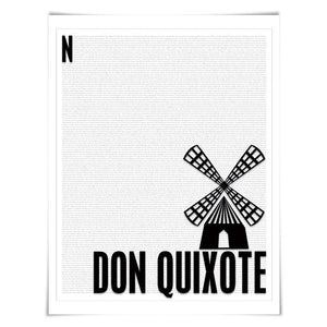 Don Quixote by Miguel de Cervantes. Literary Art Print. 4 Sizes. Literature Poster. Book Art