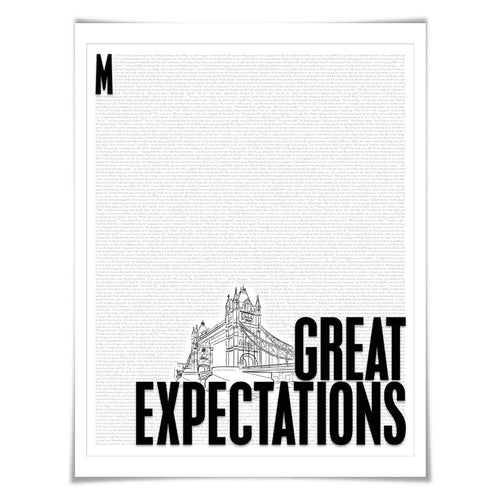 Great Expectations. Charles Dickens. Literary Art Print. 4 Sizes. Literature Poster. Book Art