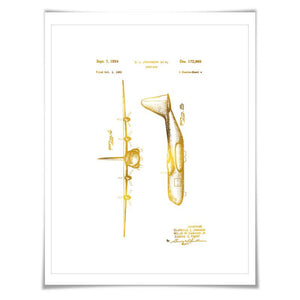 Lockheed C-130 Hercules Airplane Patent Gold Foil Art Print. 7 Foil Colours. Aviation Poster.