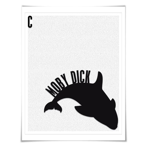 Moby Dick by Herman Melville. Literary Art Print. 4 Sizes. Literature Poster. Book Art