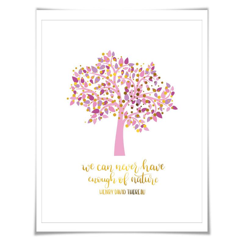 We Can Never Have Enough Nature Gold Foil Art Print. 3 Sizes. Hand Lettered. Adventure. Thoreau. Wilderness Outdoors