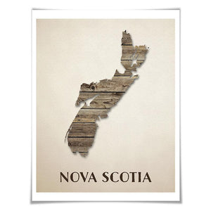 Nova Scotia Map Art Print. 5 Sizes. Travel Poster. Custom Province. Canada Map. Rustic Art Home Decor.
