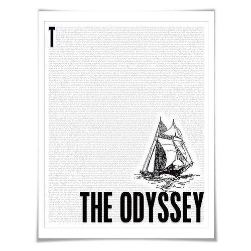 The Odyssey by Homer. Literary Art Print. 4 Sizes. Literature Poster. Book Art
