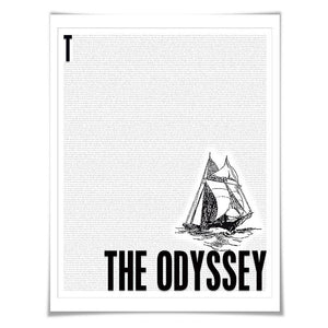 The Odyssey by Homer. Literary Art Print. 4 Sizes. Literature Poster. Book Art