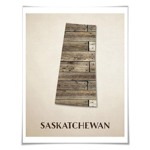 Saskatchewan Map Art Print. 5 Sizes. Travel Poster. Custom Province. Canada Map. Rustic Art Home Decor.
