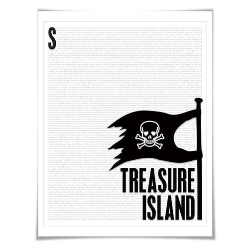 Treasure Island. Robert Louis Stevenson. Literary Art Print. 4 Sizes. Literature Poster. Book Art