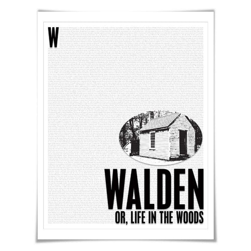Walden or Life in the Woods. Henry David Thoreau. Literary Art Print. 4 Sizes. Literature Poster. Book Art