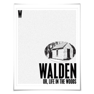 Walden or Life in the Woods. Henry David Thoreau. Literary Art Print. 4 Sizes. Literature Poster. Book Art